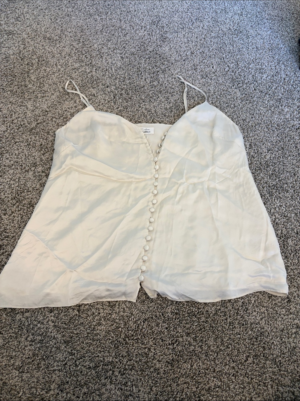 Wilfred Ivory Button-Front Satin Cami